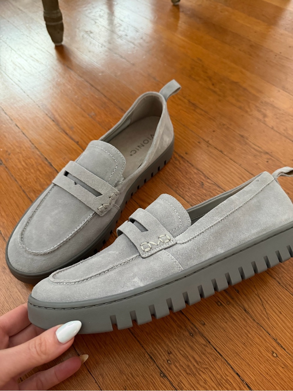 NEW Vionic suede loafer gray blue comfort shoe slip on women’s 9.5 - Picture 3 of 5